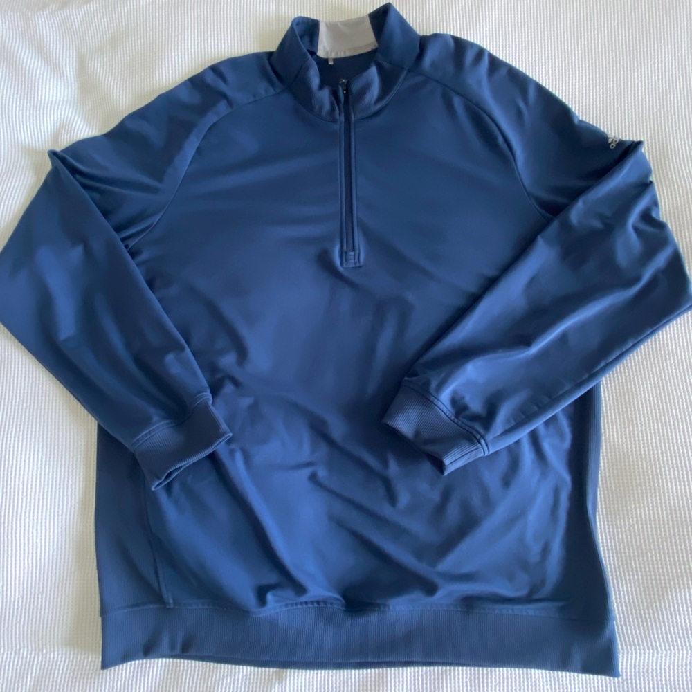 Adidas Golf Dark Blue Quarter-Zip Long sleeved Top